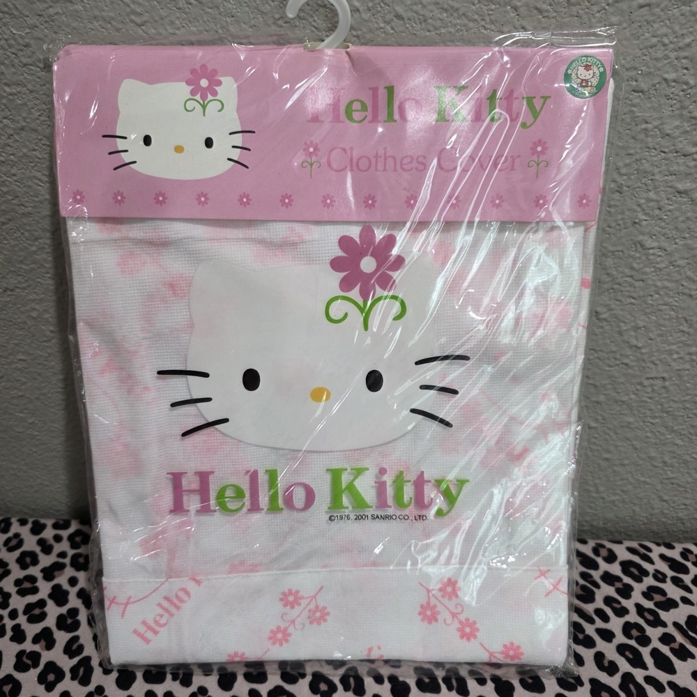 Hello Kitty Clothes Cover Garment Bag 2001 NOS Sanrio Vintage Pink